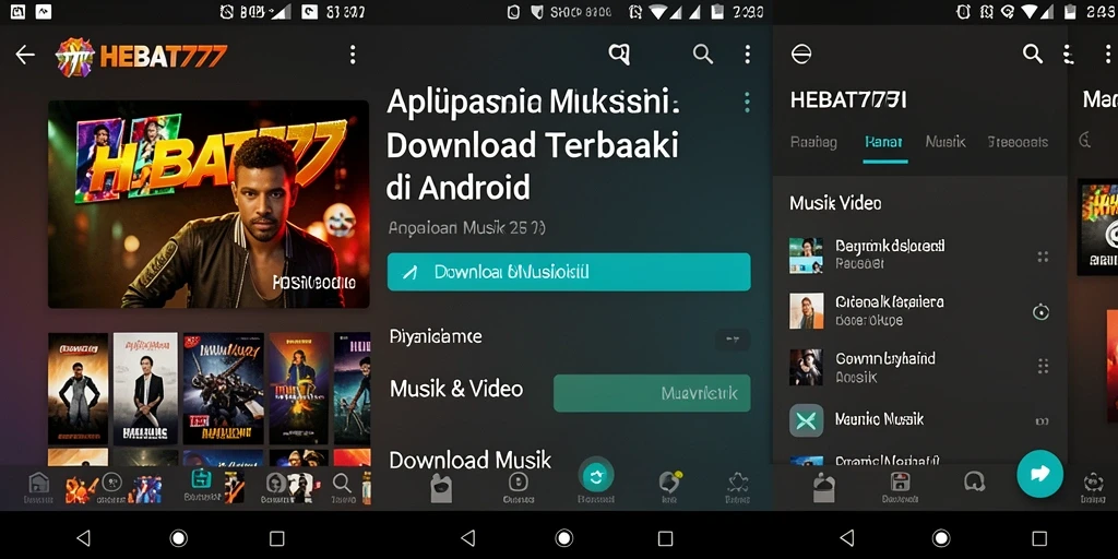 Tampilan antarmuka HEBAT777 yang sederhana dan menarik untuk Download Musik.