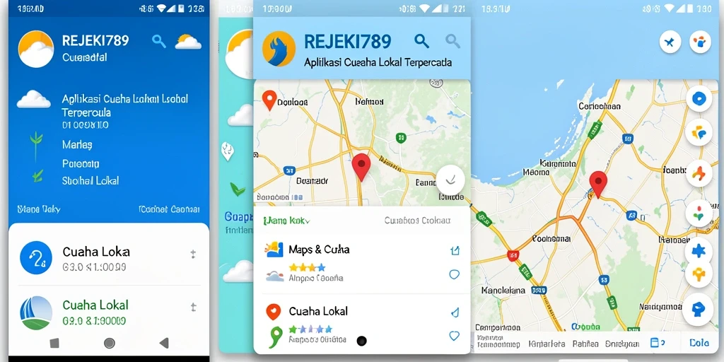 Tampilan antarmuka aplikasi REJEKI789 yang informatif untuk cuaca lokal.