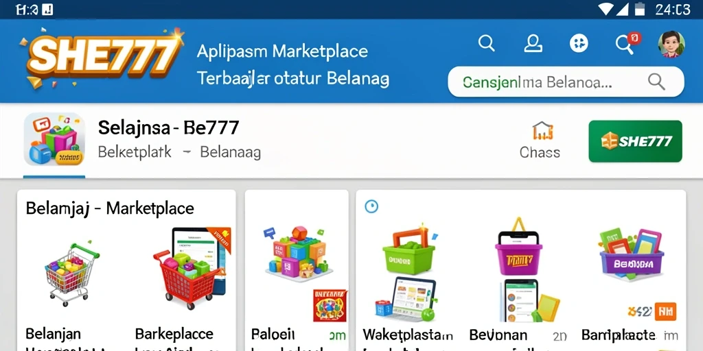 Tampilan antarmuka aplikasi SHE777 yang menarik dan fungsional.