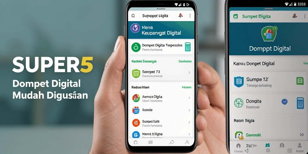 Tampilan utama aplikasi Dompet Digital SUPER5 dengan fitur lengkap.